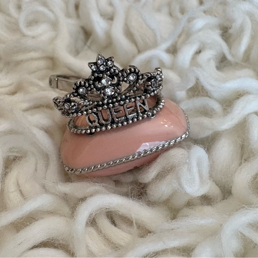 Juicy Couture Pink and Silver Queen Ring